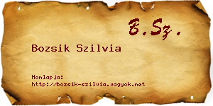 Bozsik Szilvia névjegykártya