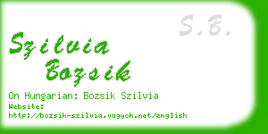 szilvia bozsik business card